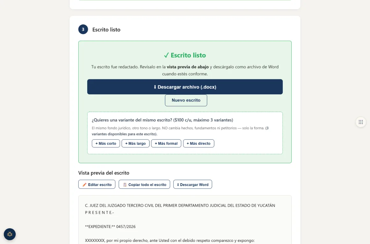 Word listo para firmar, no texto suelto